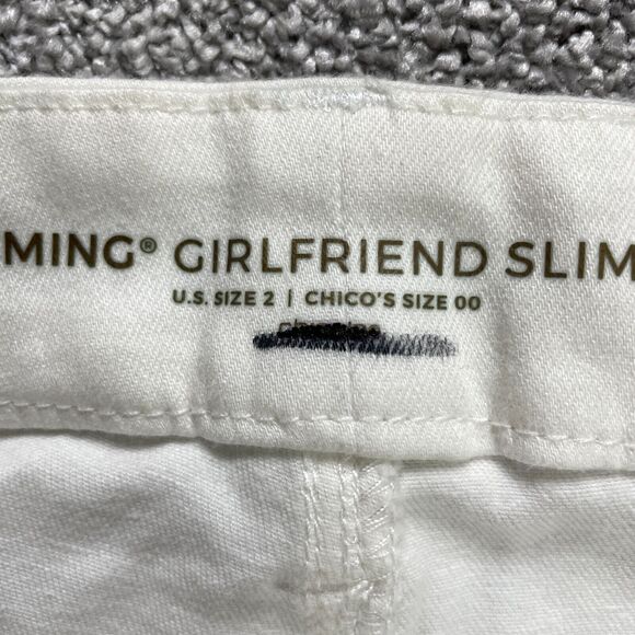 Chico's White Ankle Jeans with Fringe Hem - Picture 4 of 16